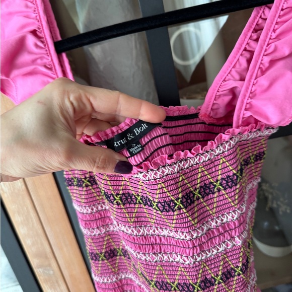 Strut & Bolt smocked maxi dress tiered ruffles flutter embroidered stitching nap - Picture 9 of 9